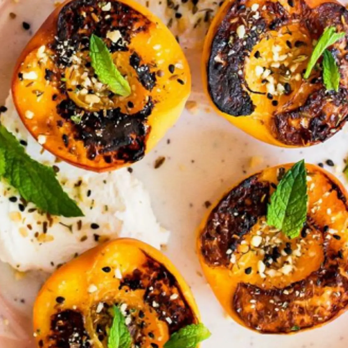 Pan Seared Peaches with Dukkah