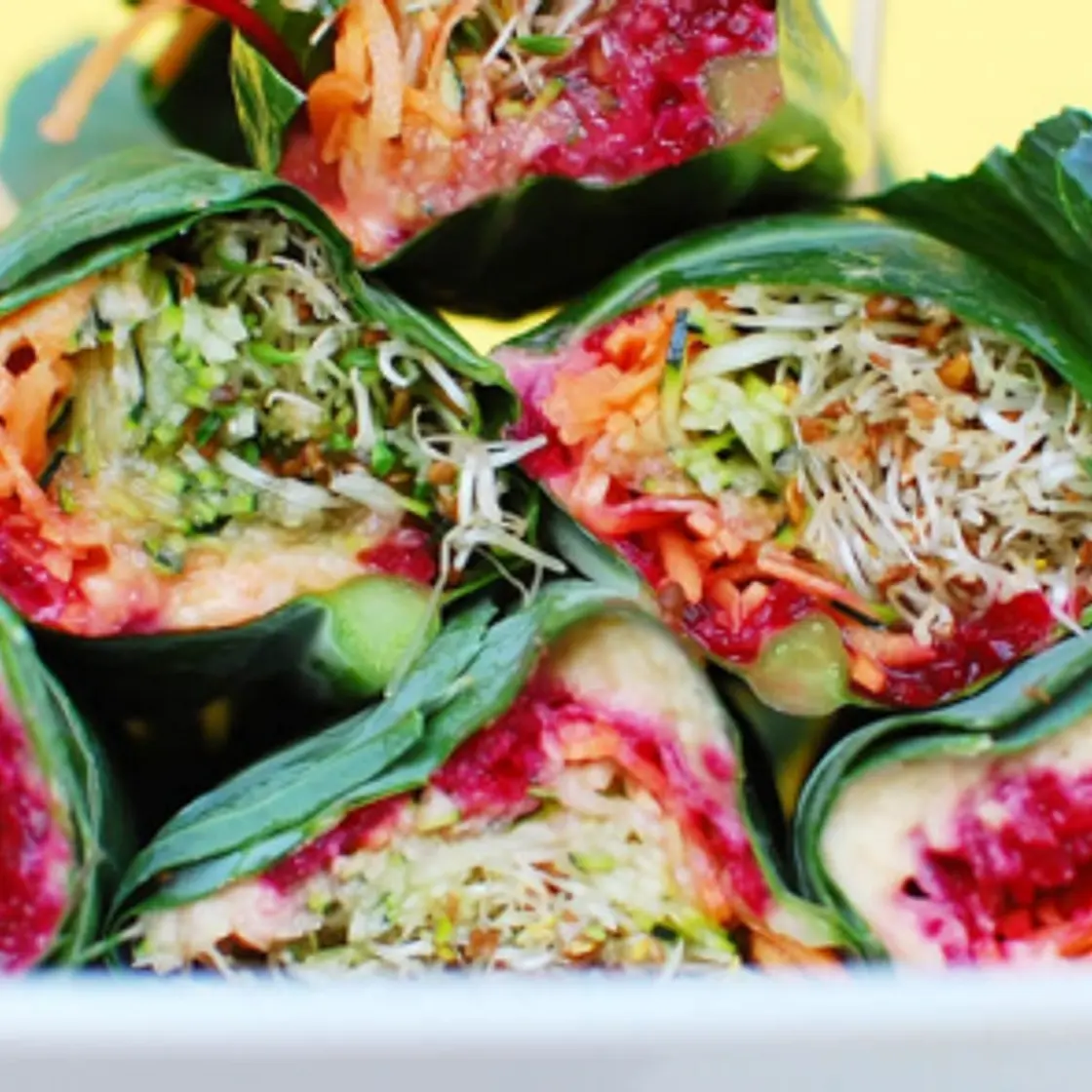 Spiralized Veggie Hummus Wraps