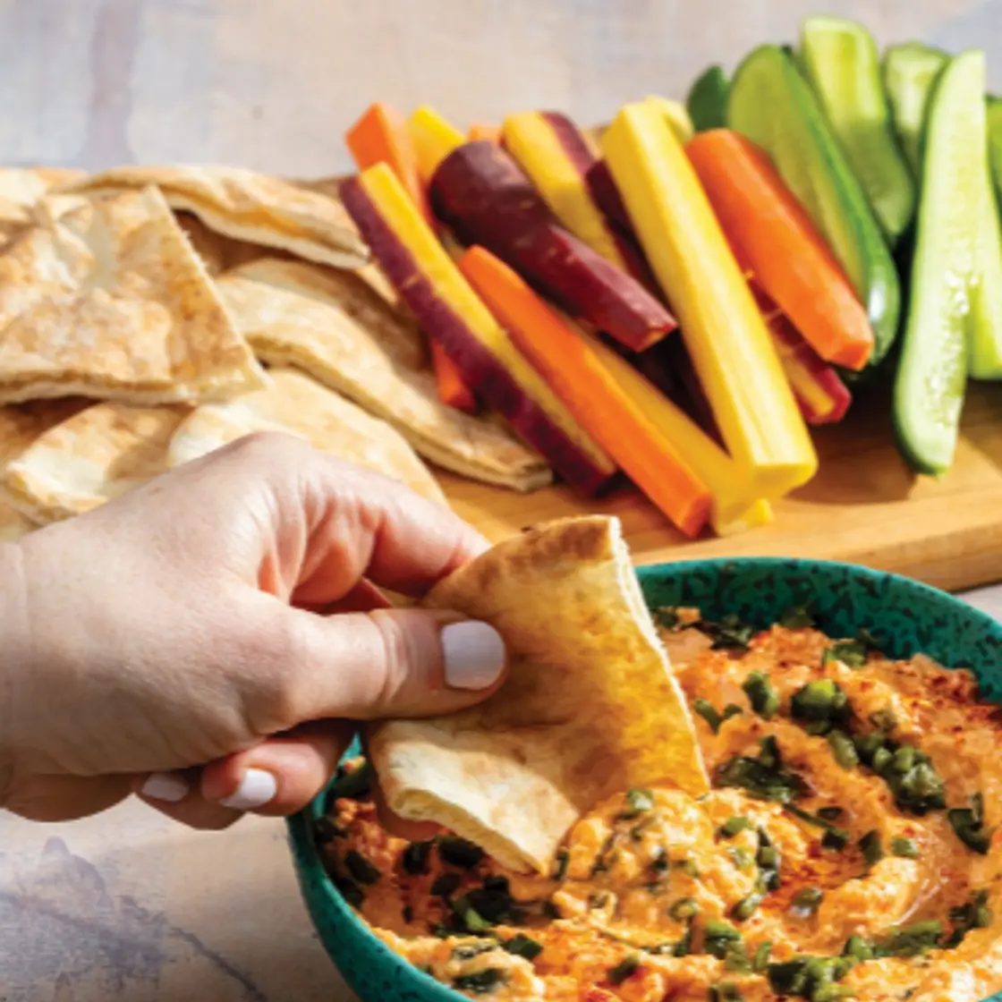 Spicy Roasted Red Pepper Whipped Feta (More...Test Kitchen p. 153)