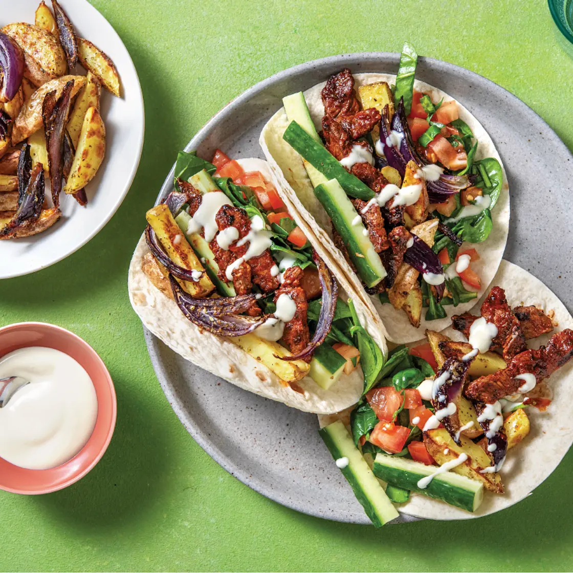 Greek-Style Beef Gyros with Oregano Fries & Garlic Aioli