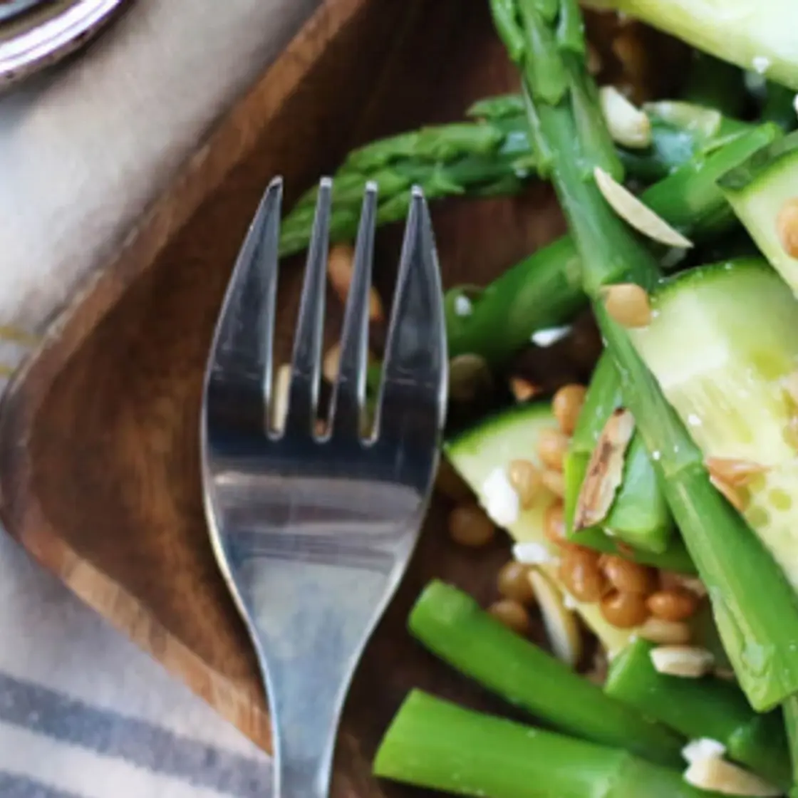 Asparagus, Cucumber & Feta Salad with Balsamic Vinaigrette