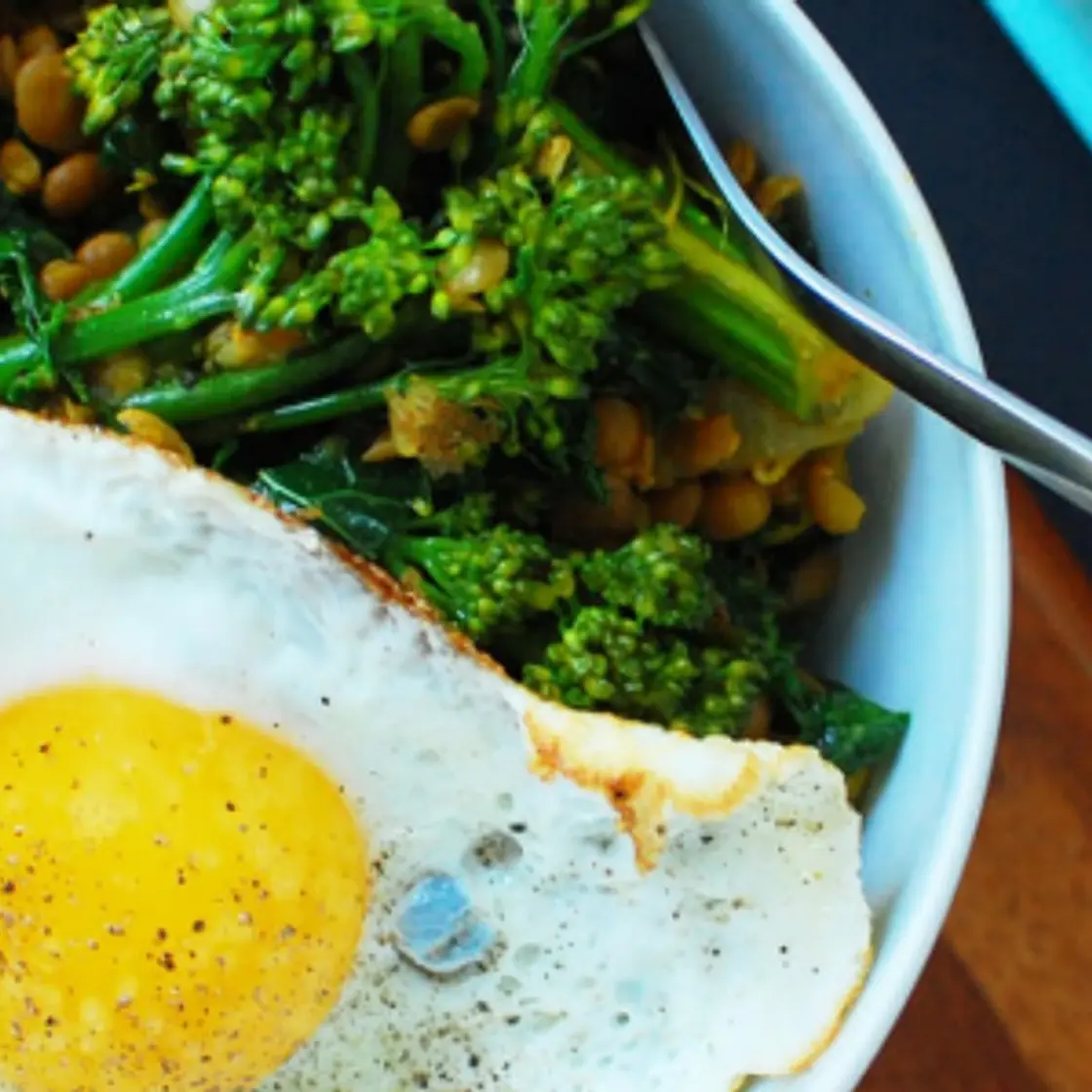 Curried Lentil, Kale & Broccolini Salad