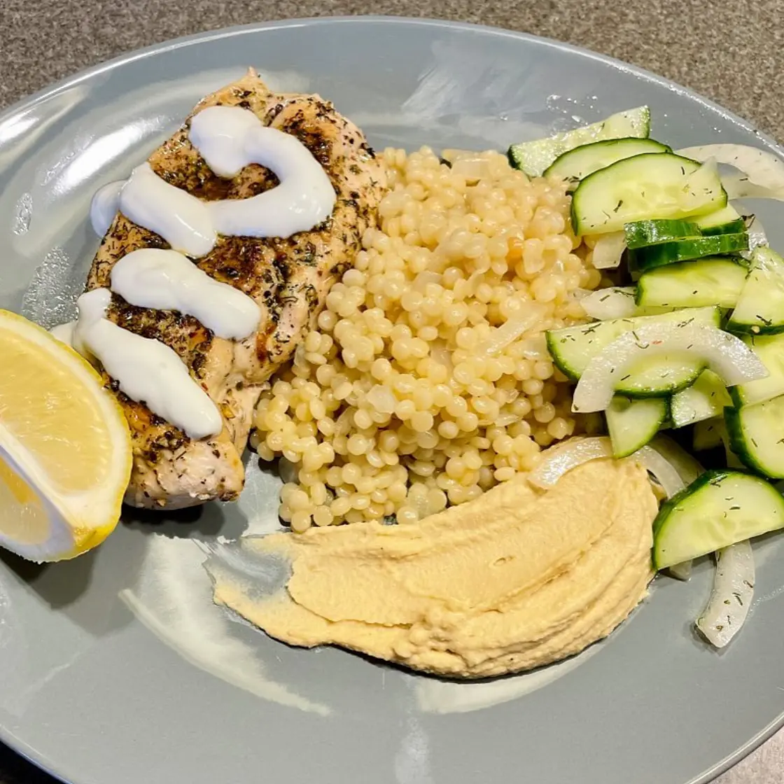 Greek-style chicken dinner