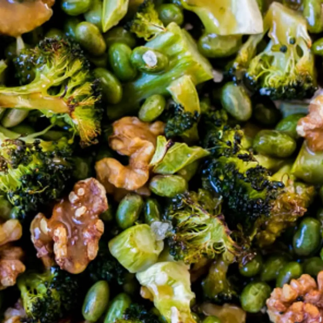 One Pan Roasted Edamame & Broccoli Salad