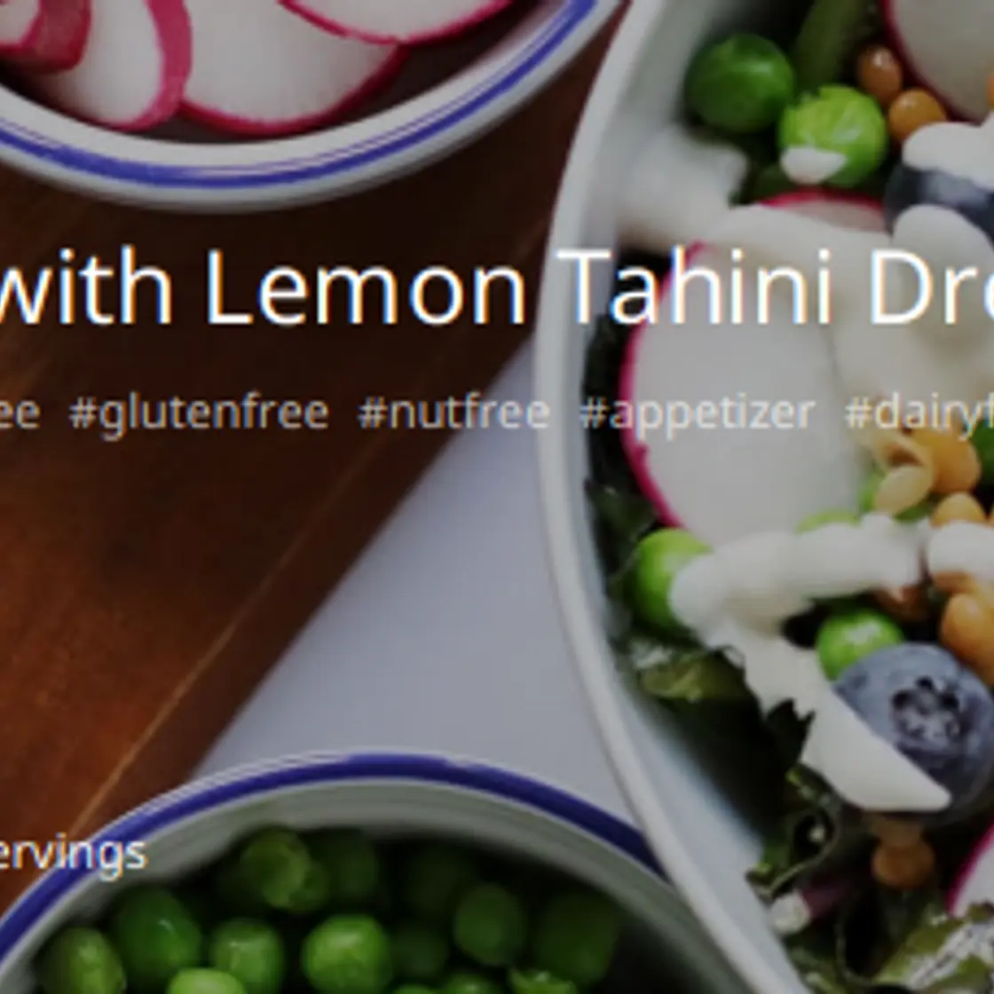 Kale Blueberry Salad with Lemon Tahini Dressing