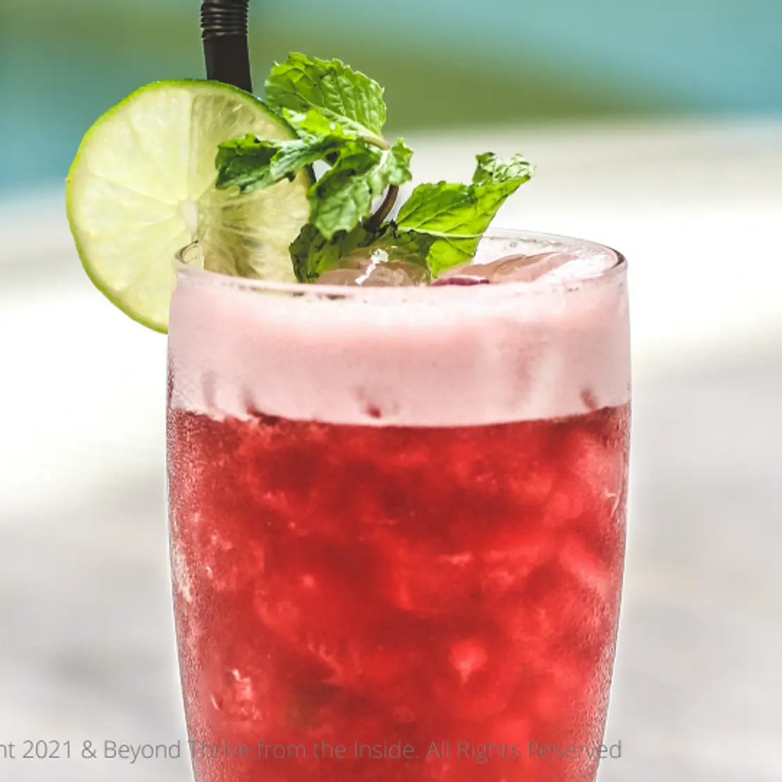 Cherry mint mocktail