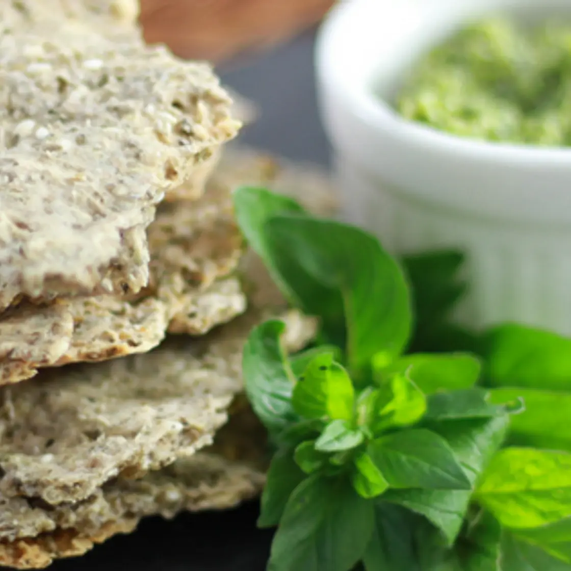 Chia Crackers with Dip
