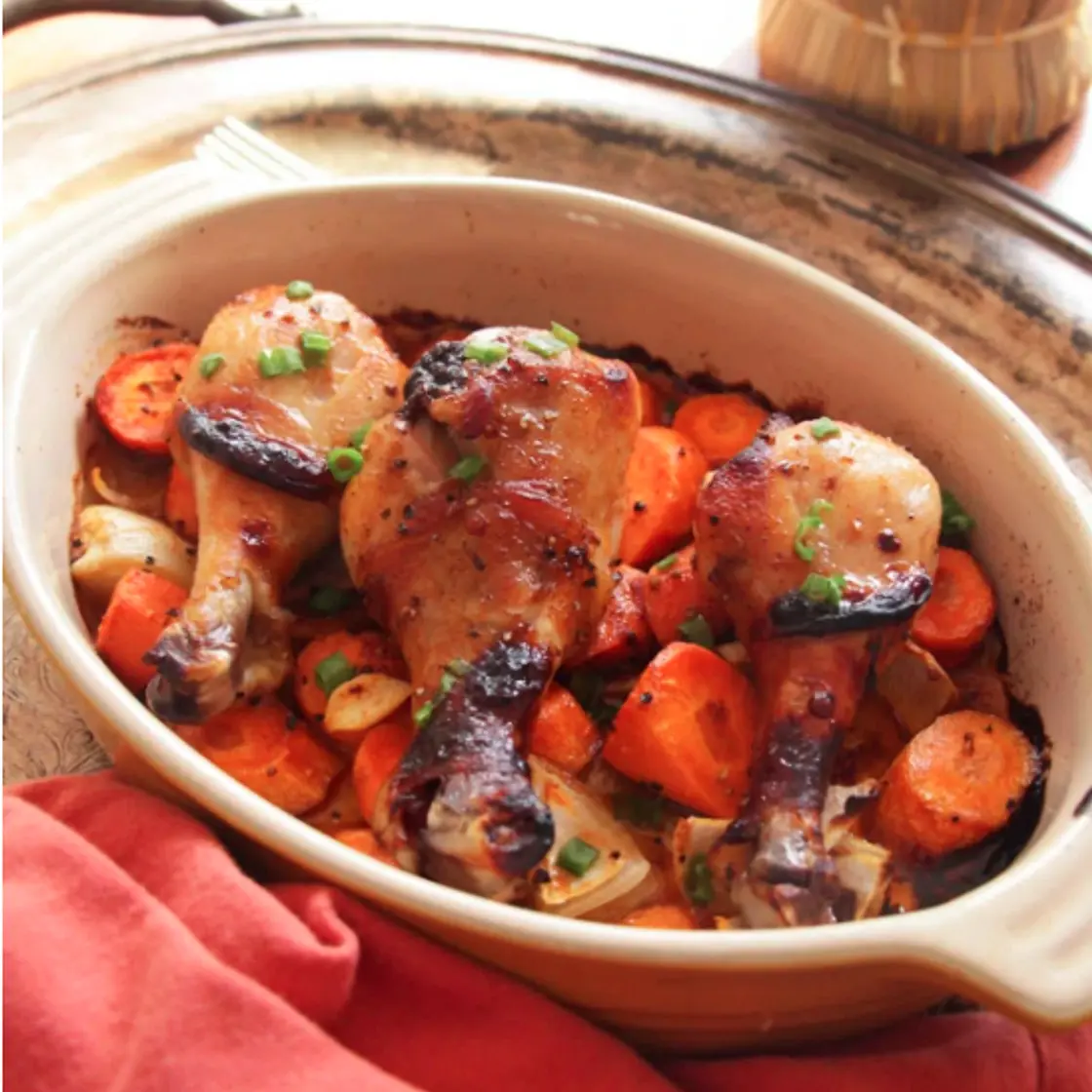 Roasted BBQ Chicken Drumsticks For One