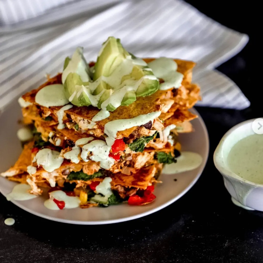 Loaded chicken quesadilla