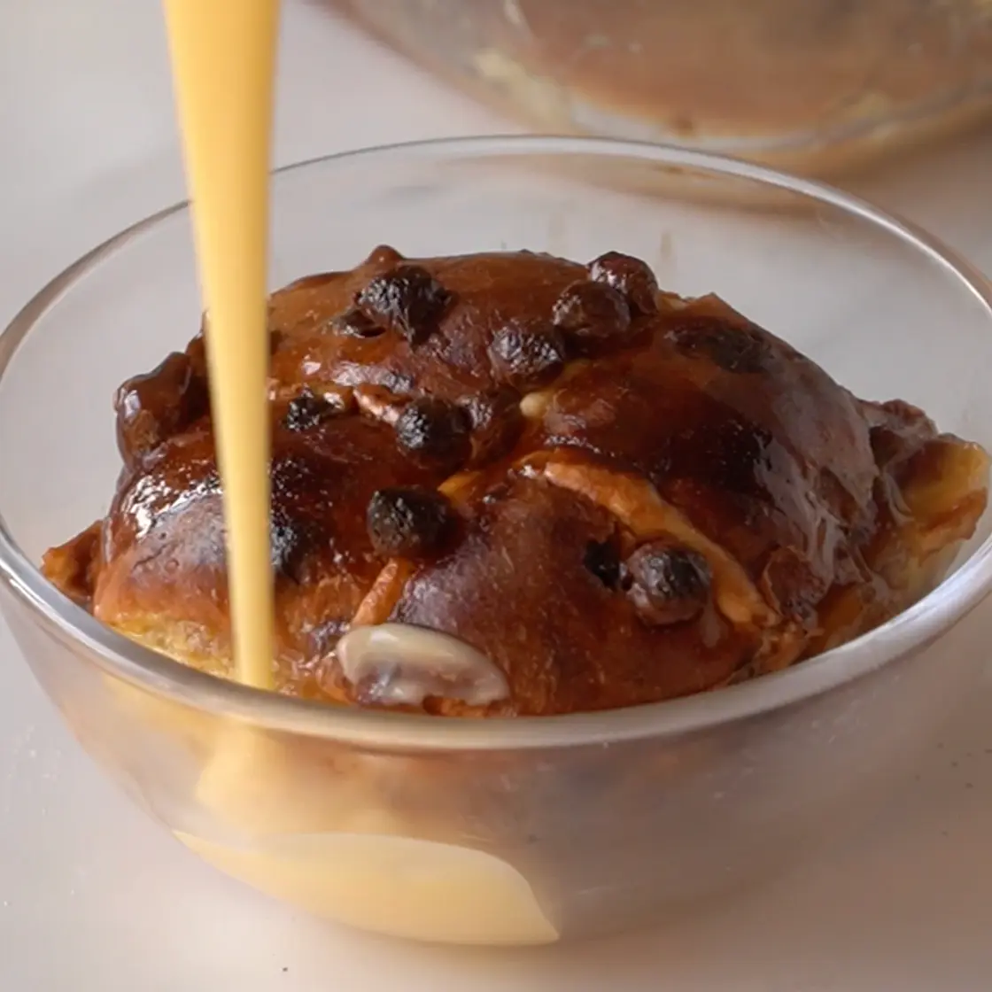 Chocolate & Caramel Hot Cross Bun Pudding
