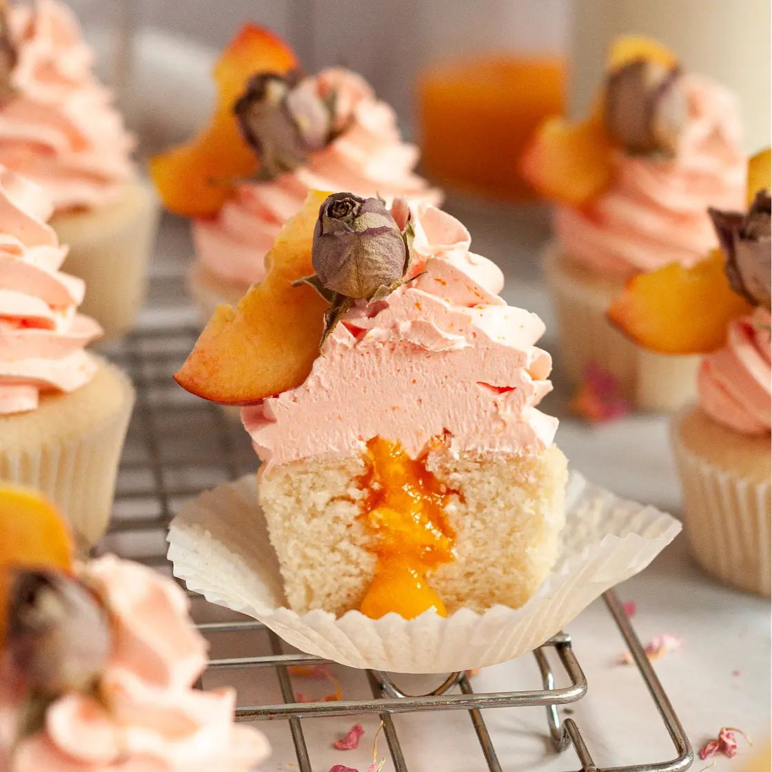 Peach Rose Cupcakes