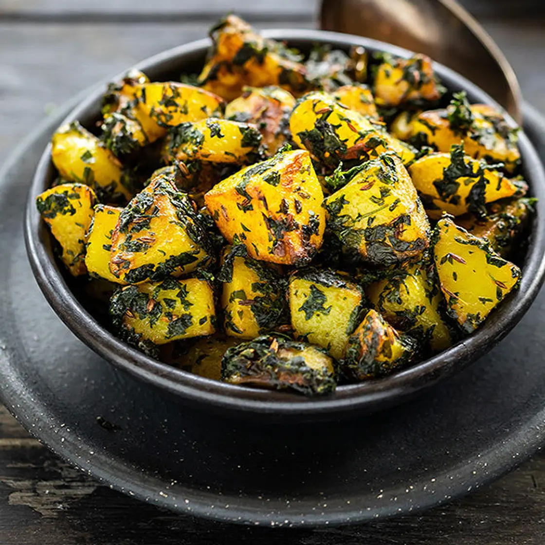 Aloo Methi with Calamari