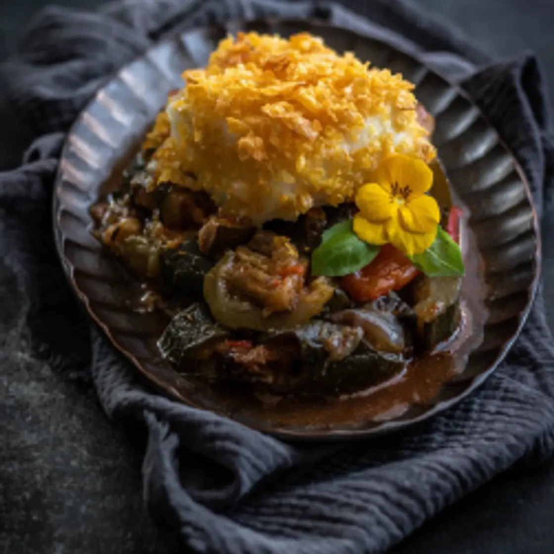 Poisson pané & ratatouille (1 pers)