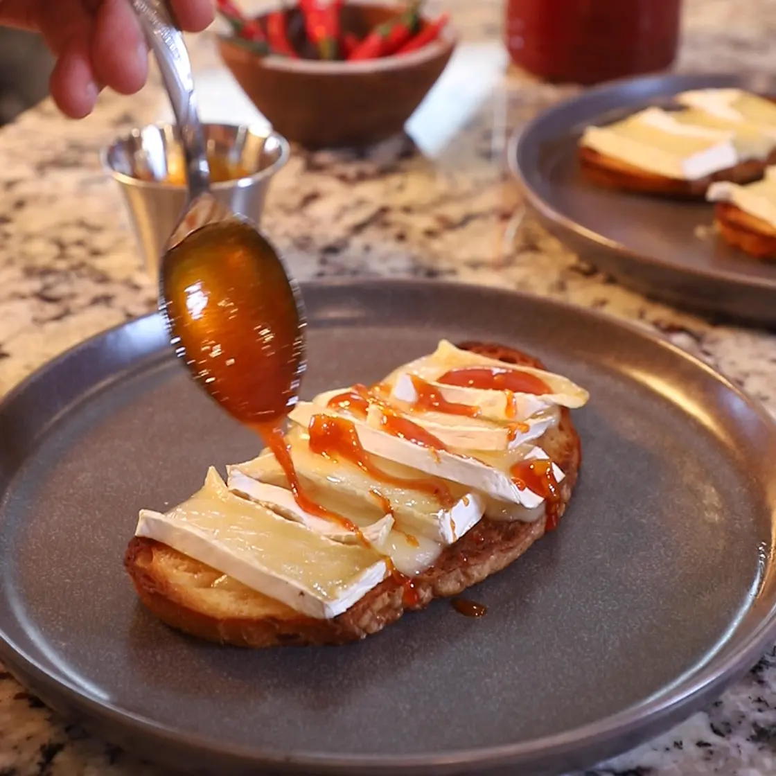 Sriracha Honey Brie on Toast