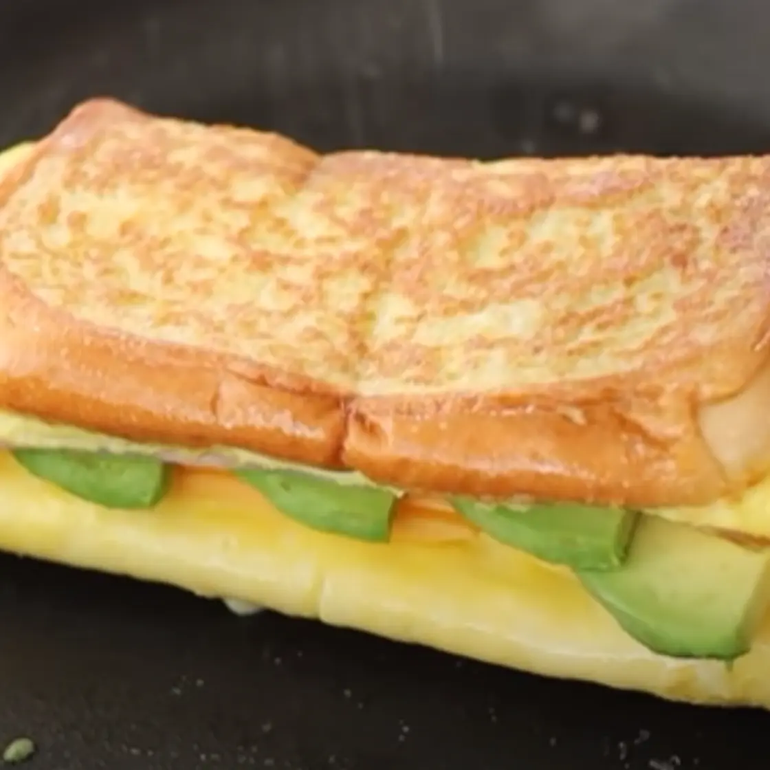One Pan Egg Toast Ham Avocado