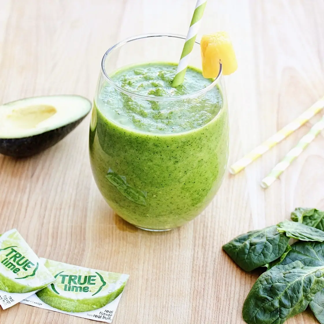 True Lime Avocado Pineapple-Mint Smoothie