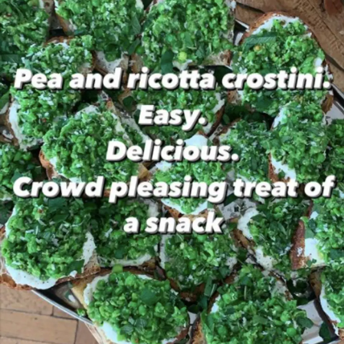 Natalie Chassay's Pea and Ricotta Crostini