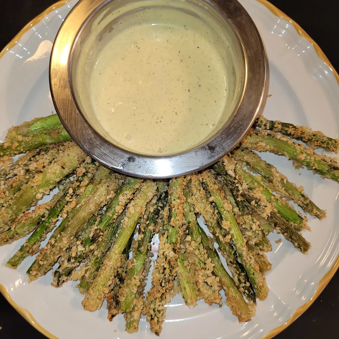 Air Fryer Asparagus Fries with Lemon Dijon Aioli