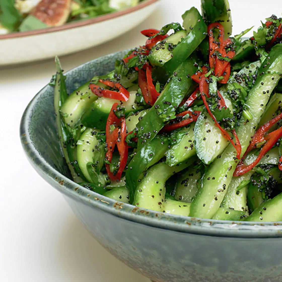 Cucumber and poppy seed salad