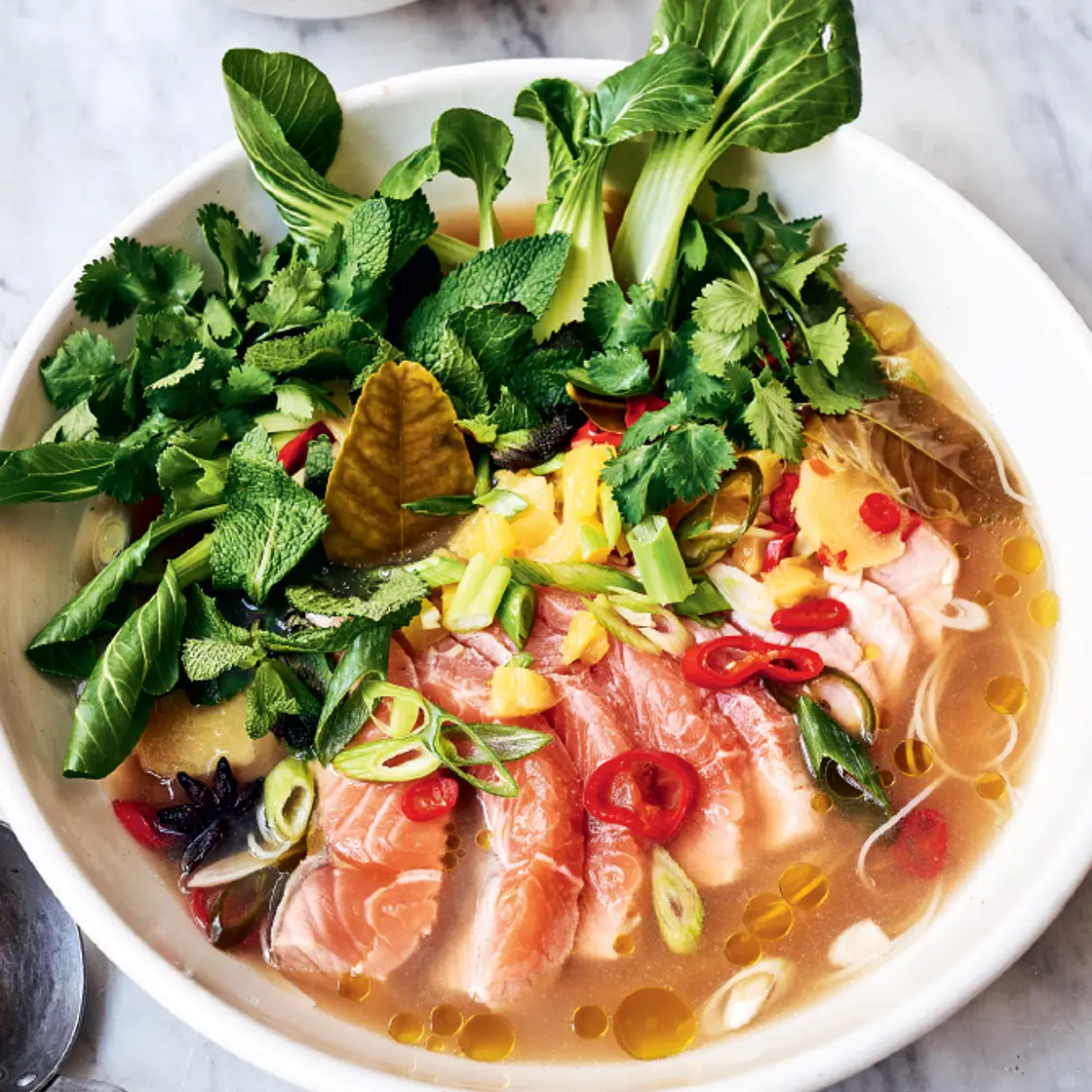 SALMON, GINGER AND CHILLI BROTH