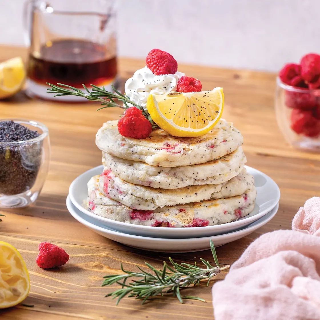 Lemon Raspberry
POPPY SEED PANCAKES