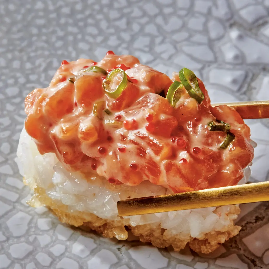 spice salmon krispy rice