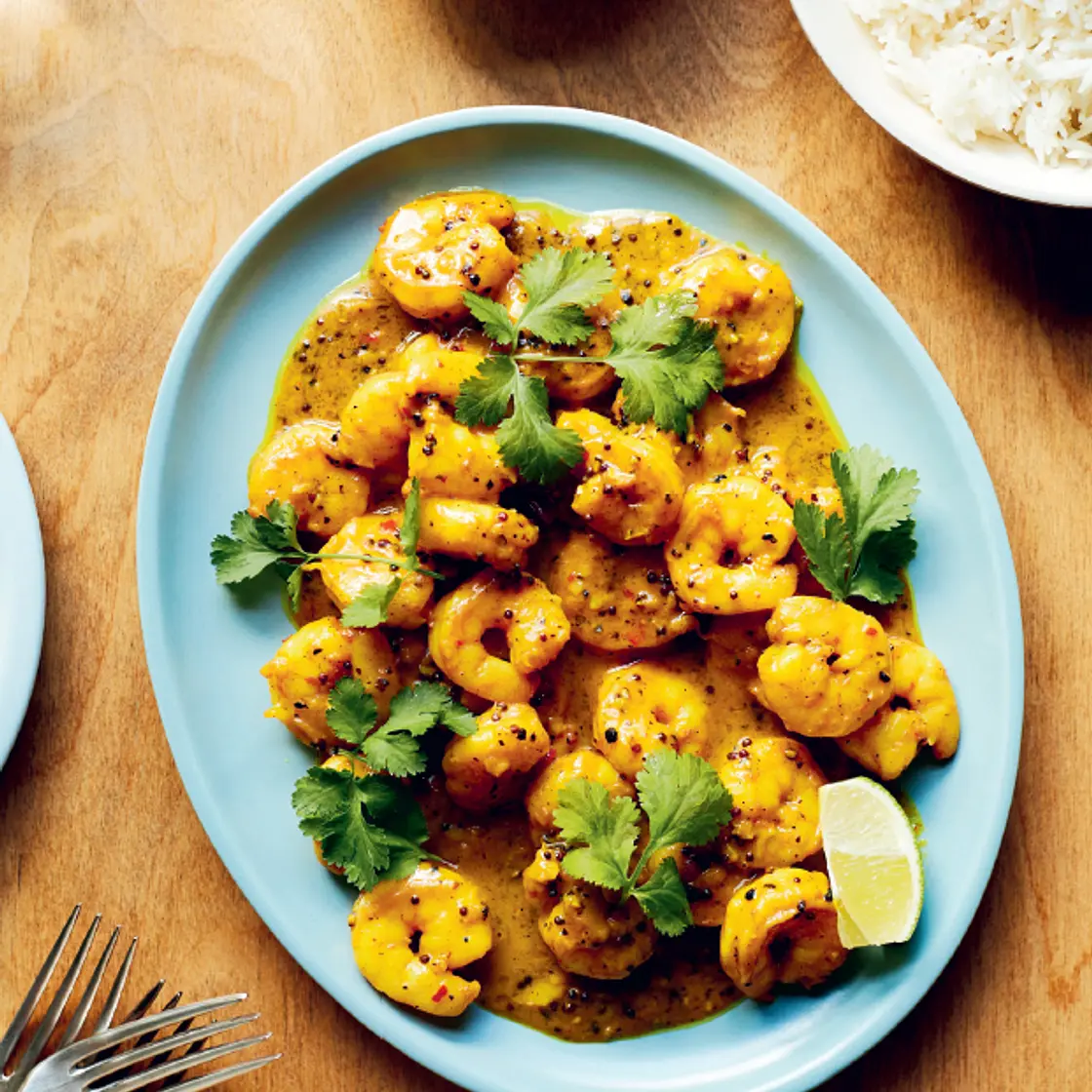 Garlic pepper butter prawns