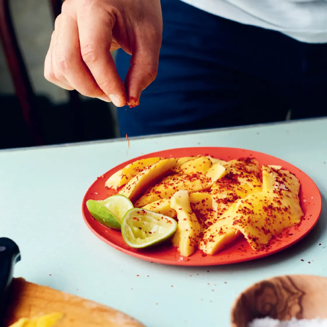 Mango with chilli, lime and salt