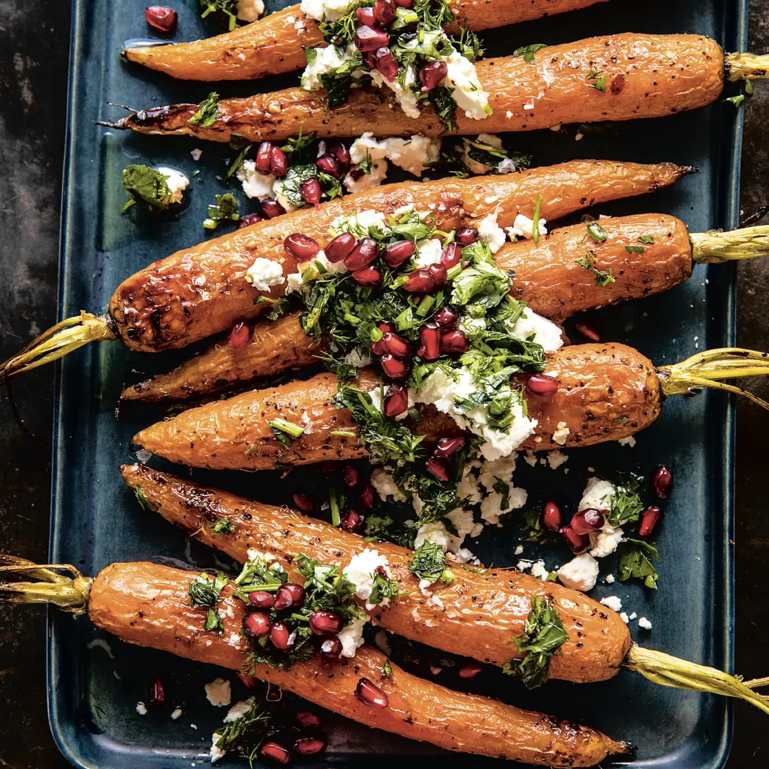 honey roasted carrots with herb oil