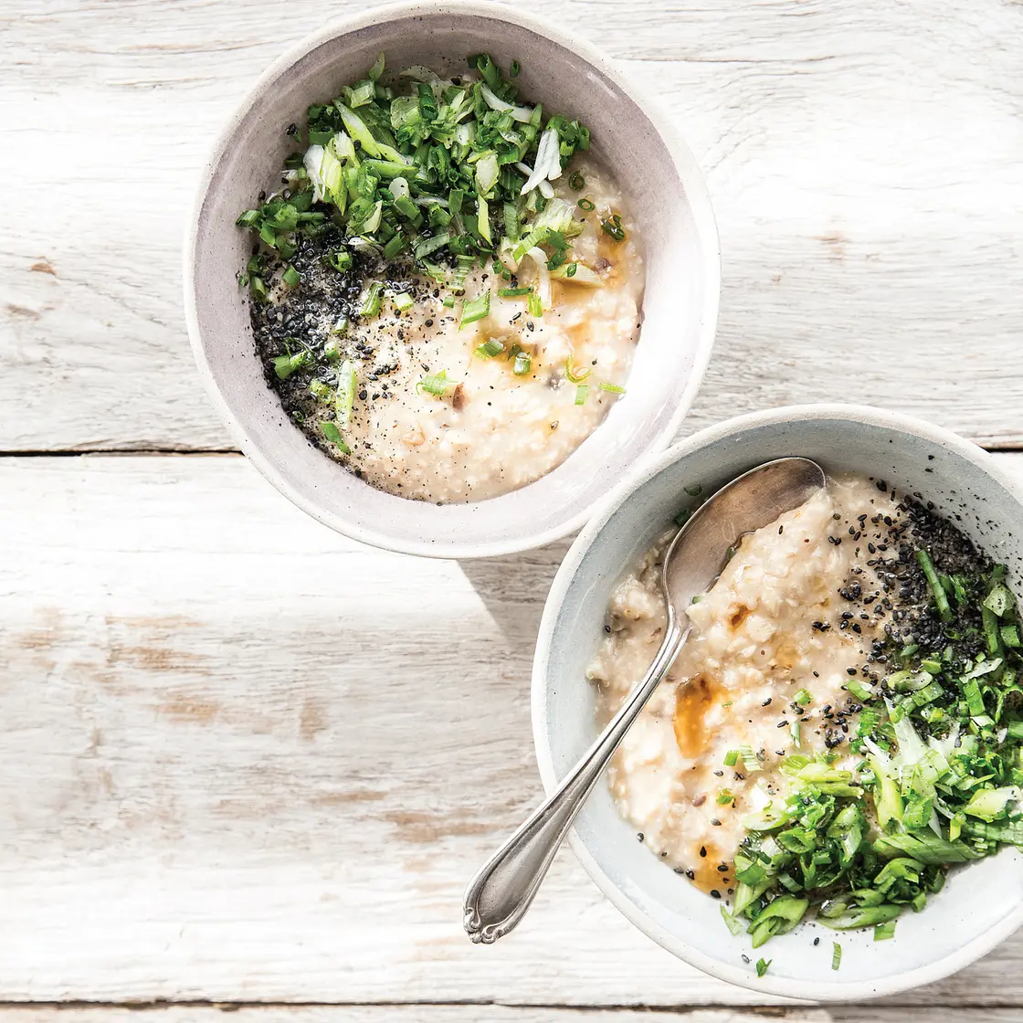 MISO OATS WITH SCALLIONS + SESAME OIL