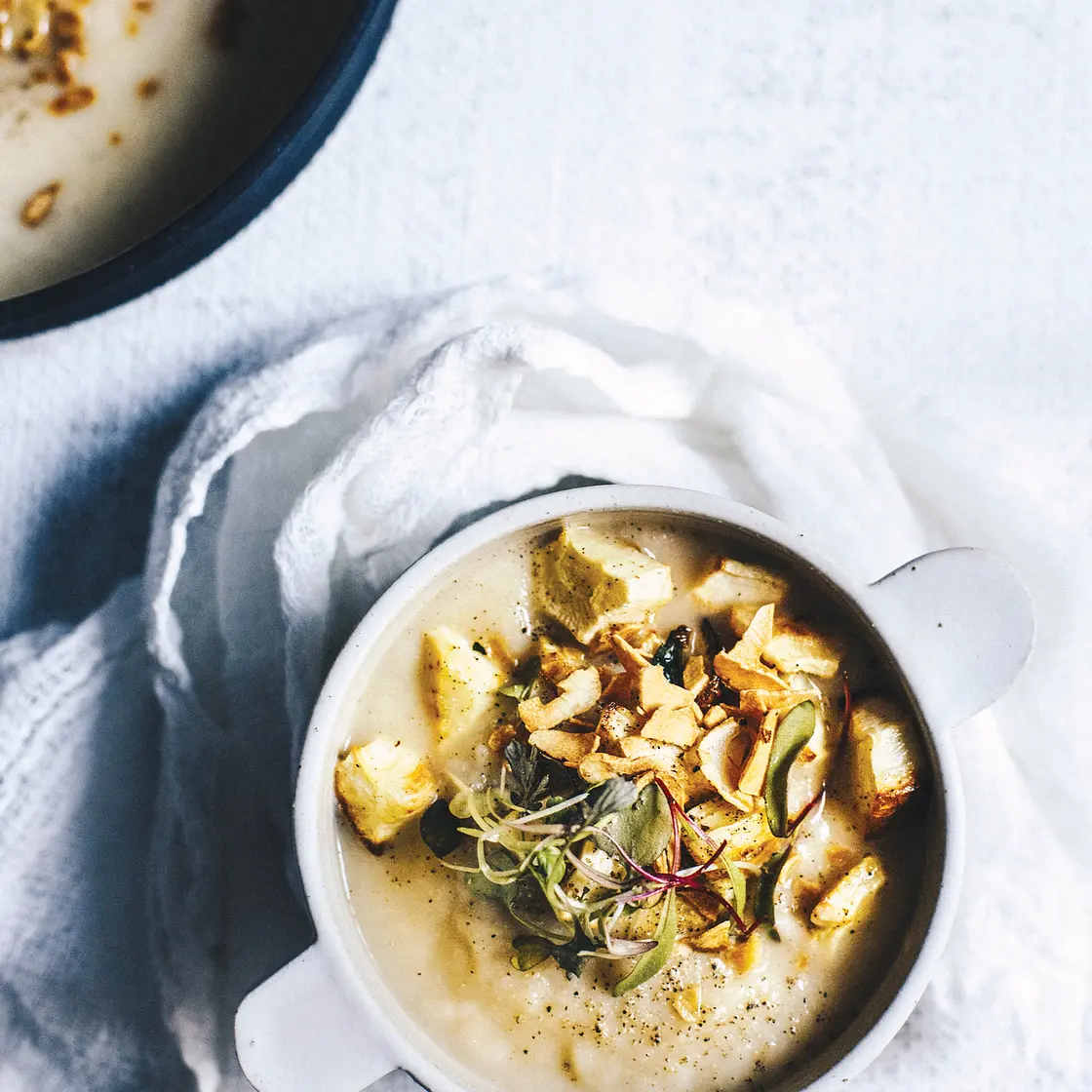 PARSNIP CHOWDER WITH GARLIC CHIPS