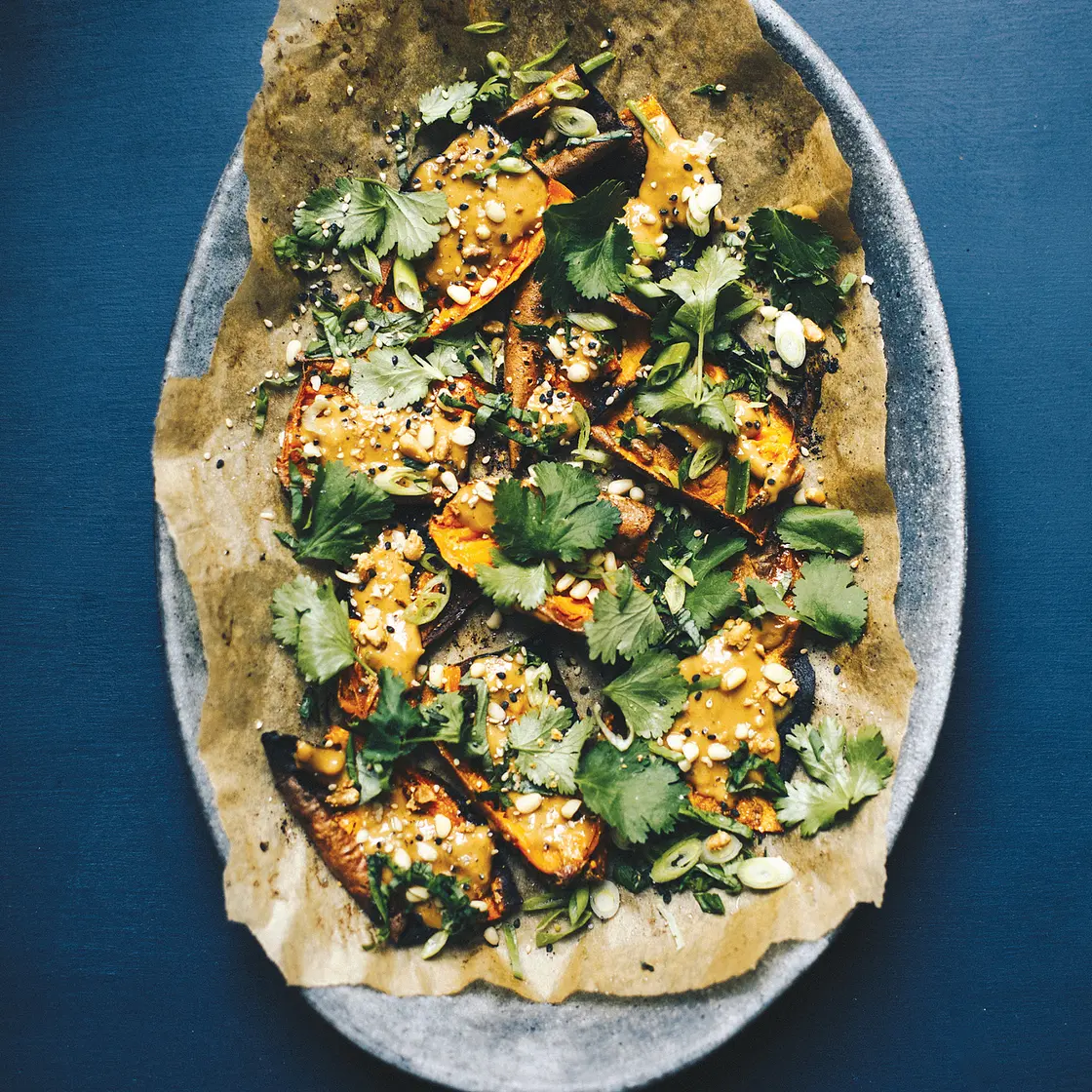 THAI PEANUT SWEET POTATO SKINS