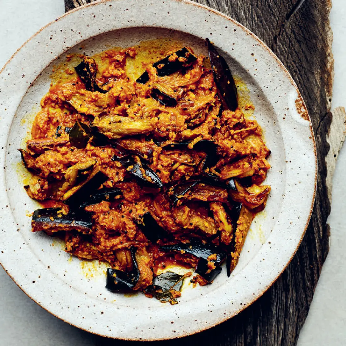 ANDHRA VANKAYA PULUSU  Andhra Aubergine, Coconut & Tamarind Stew