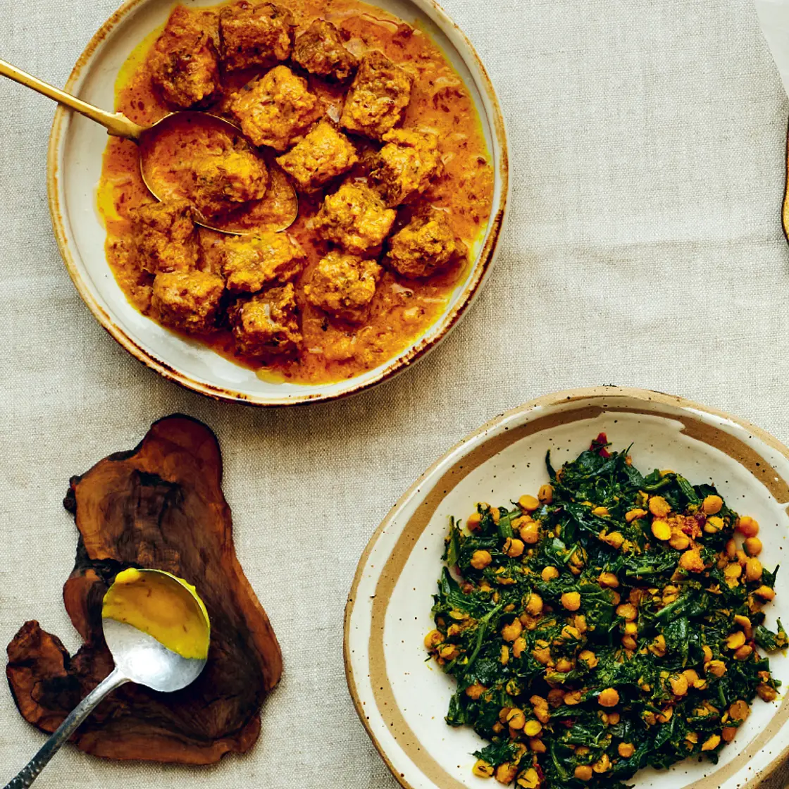 PALAK SUVA KI SABZI  Garlic, Spinach & Dill Dal