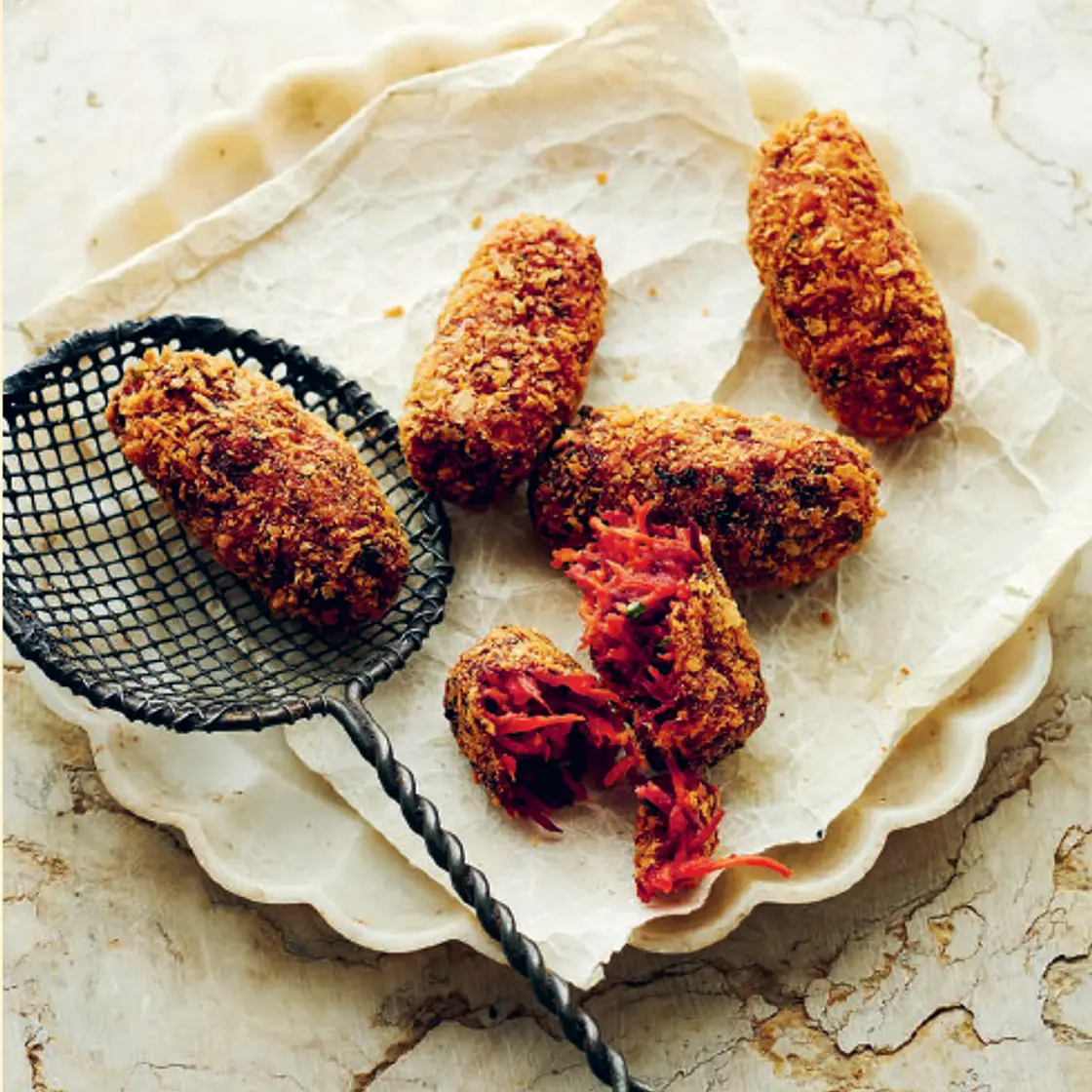 BENGALI BEETROOT CHOP Crispy Fried Beetroot & Potato Cutlets