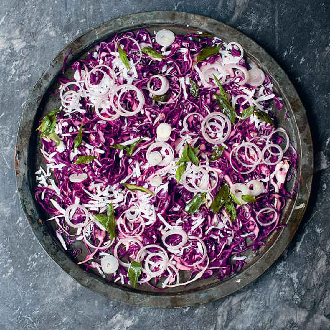 MUTTAKOOS THORAN CABBAGE, COCONUT AND CURRY LEAF SLAW