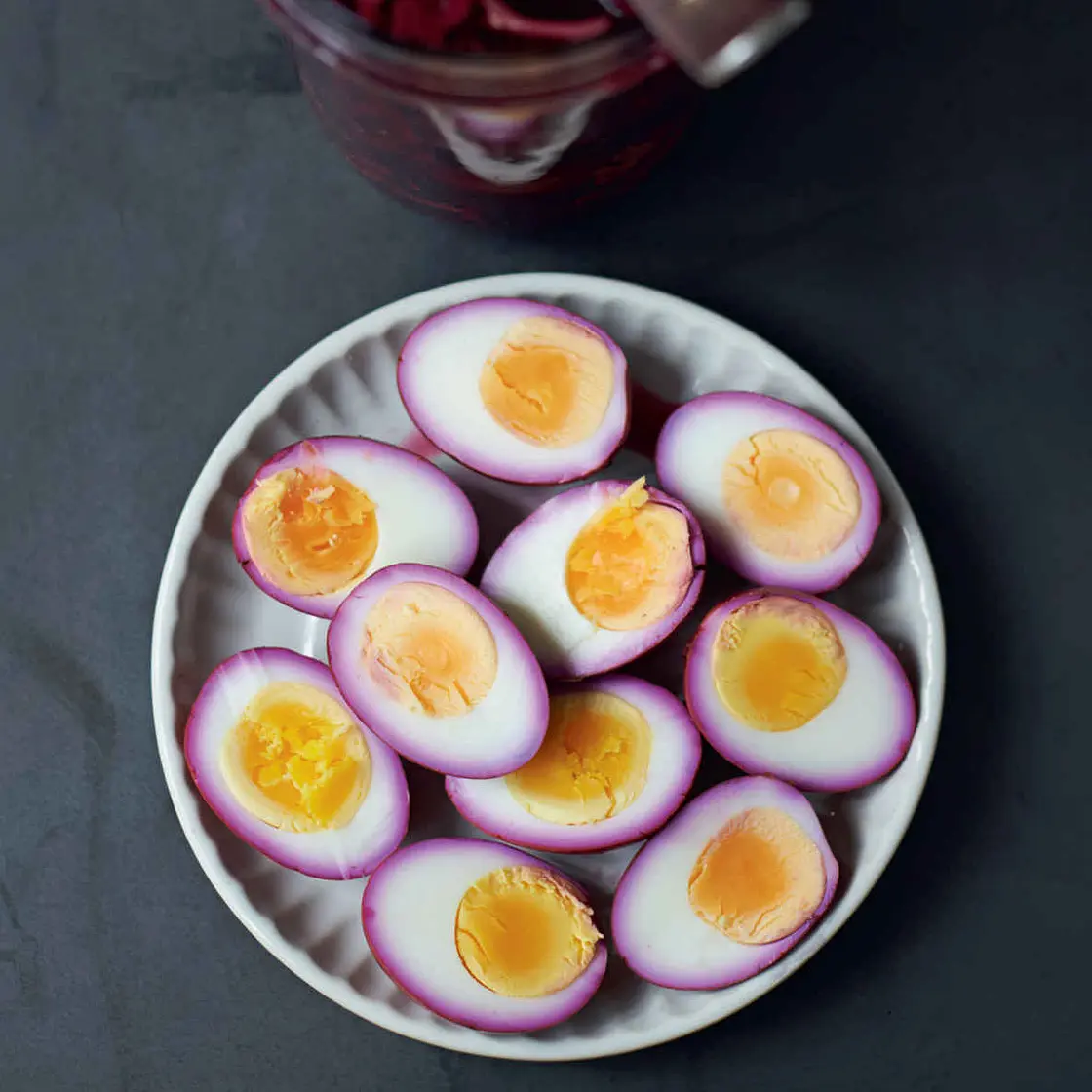 BLUSHING PICKLED EGGS  RED CABBAGE, CLOVES & STAR ANISE