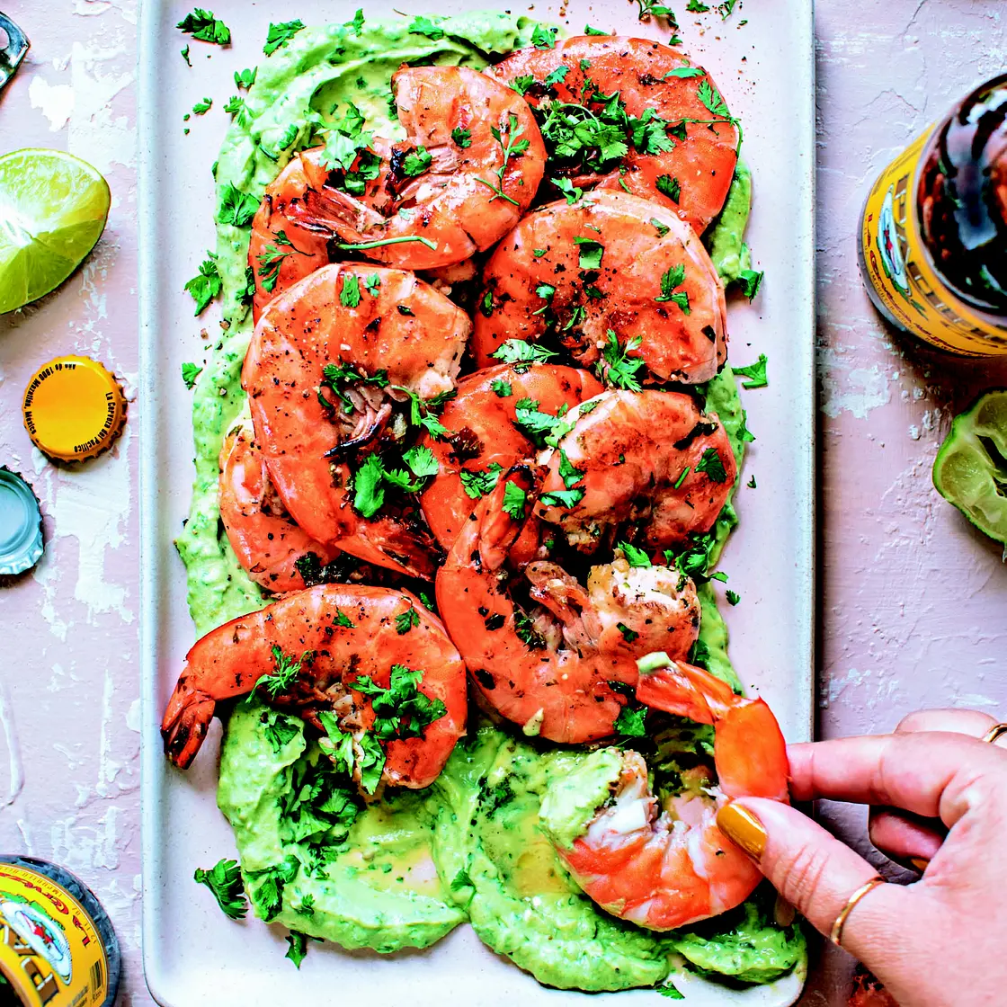 Citrus Shrimp with Avocado Crema
