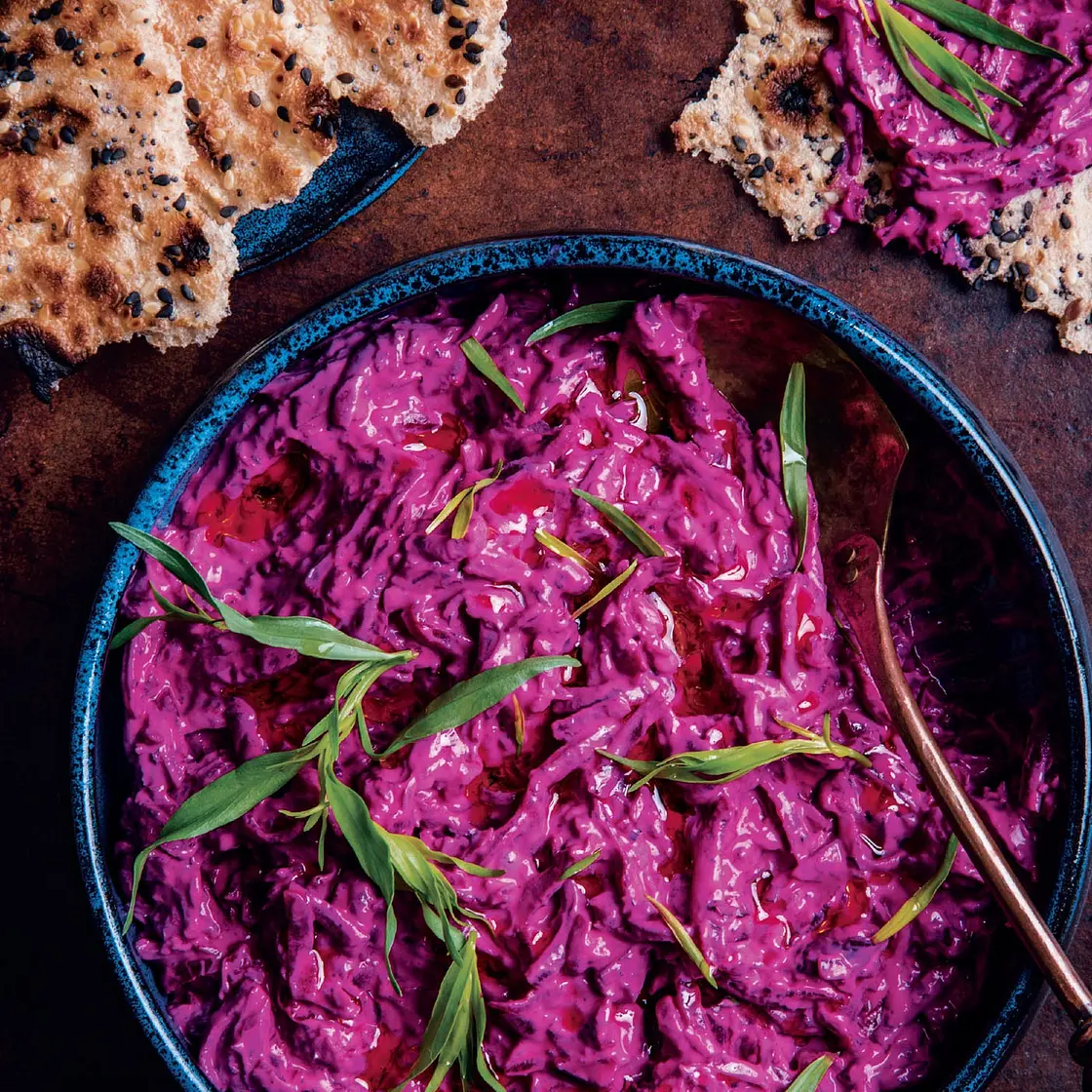 Borani-yeh Laboo Yogurt Beet Dip