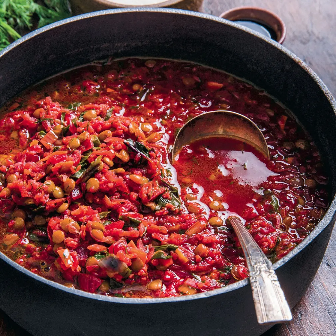 Aash-e Shooli Lentil and Beet Soup