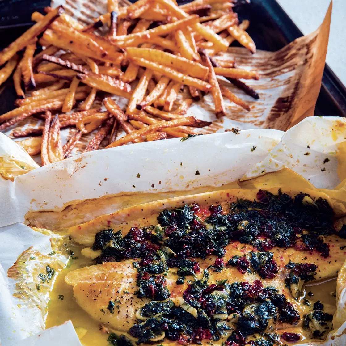 Sole in Parchment Paper with Drew’s Oven Fries
