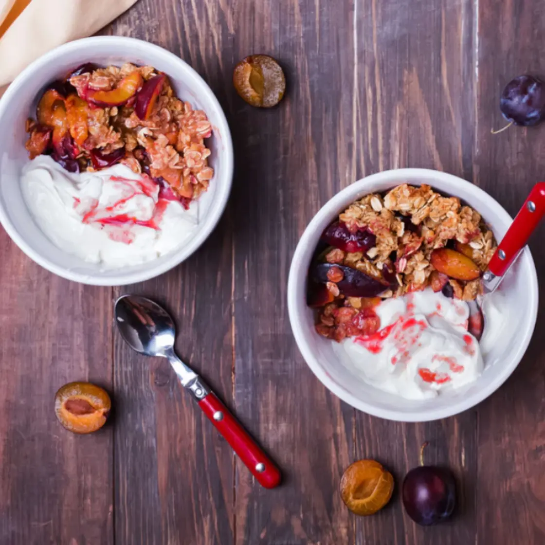 Baked Fruit with Frozen Yogurt