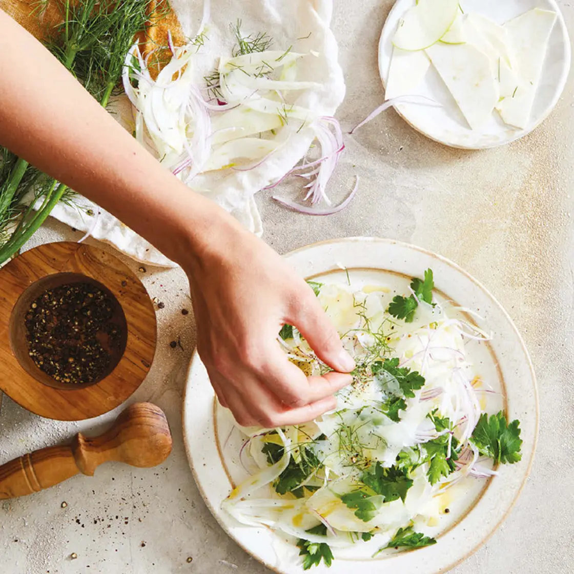 celery root, fennel, and apple