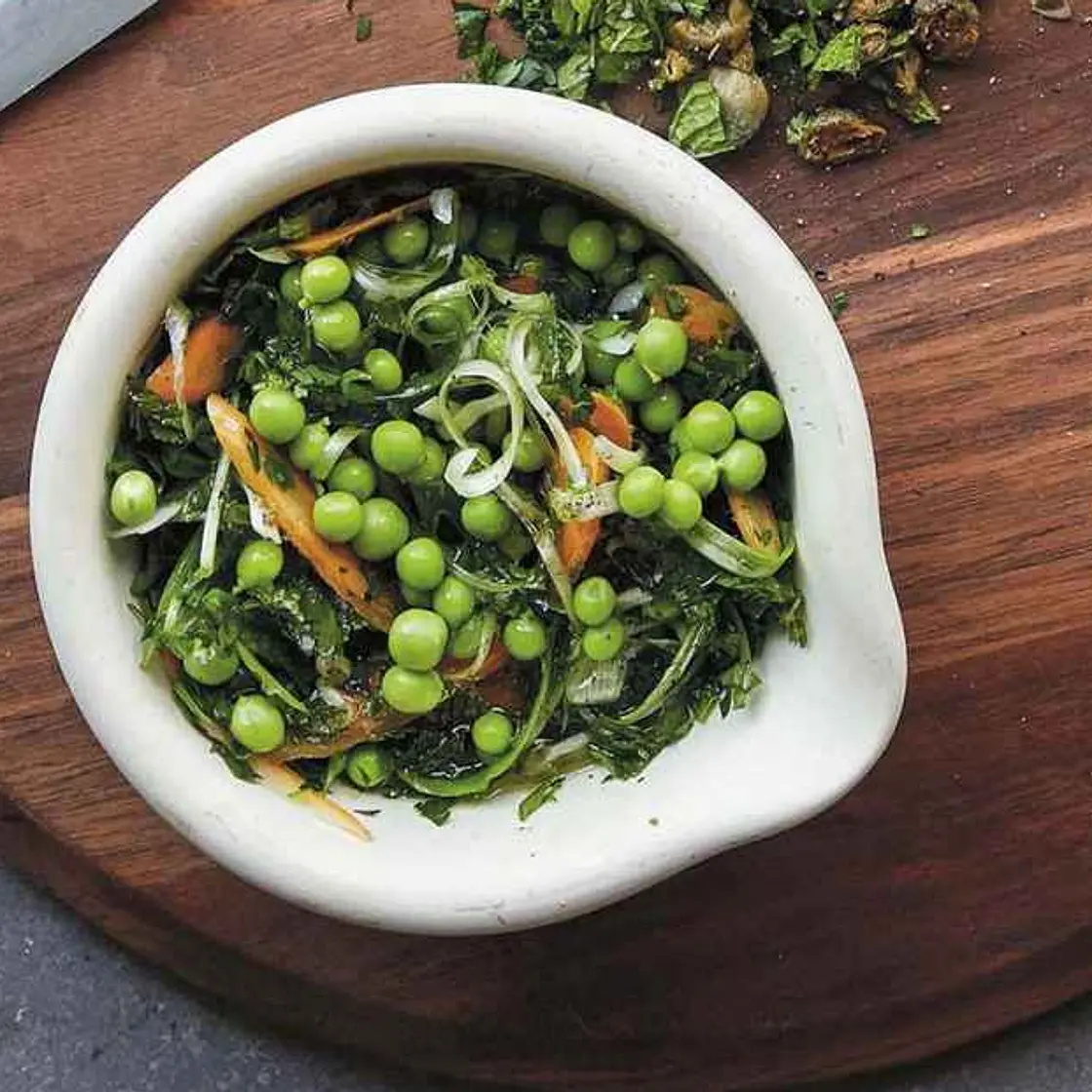 English Pea and Pickled Carrot Salsa Verde