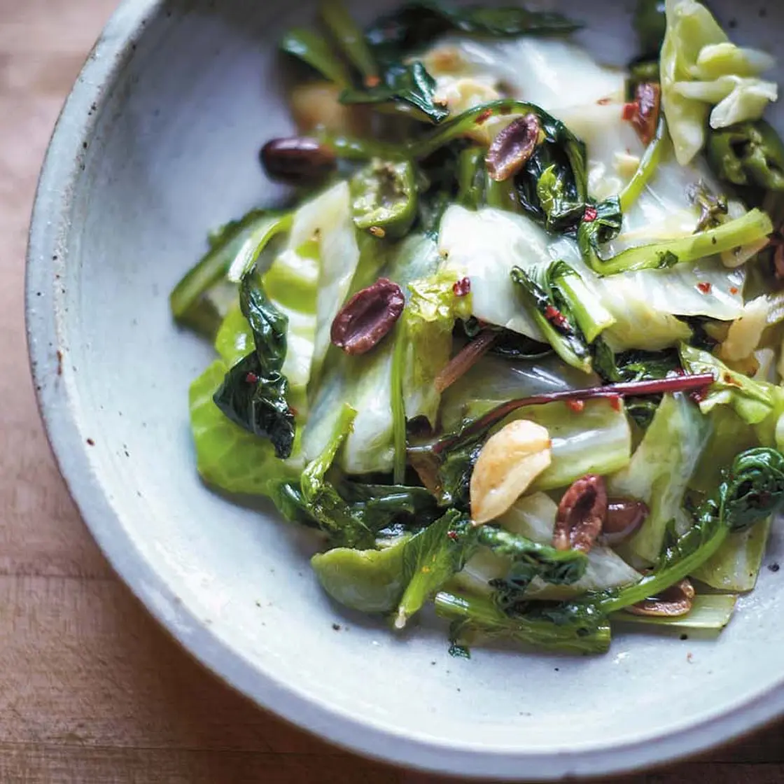 Sautéed Greens with Olives (Misticanza)