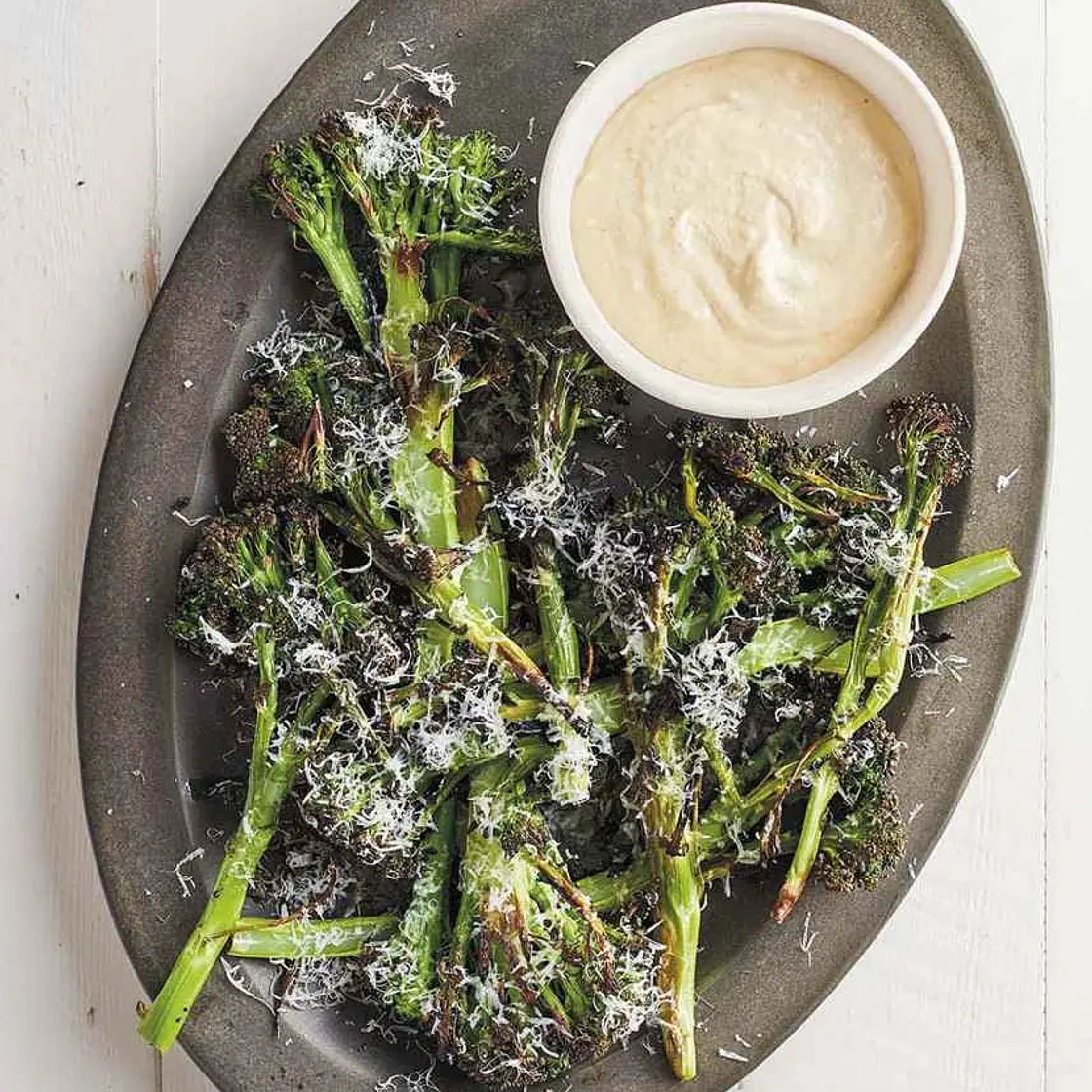 Charred Broccoli with Tonnato, Pecorino, Lemon, and Chiles
