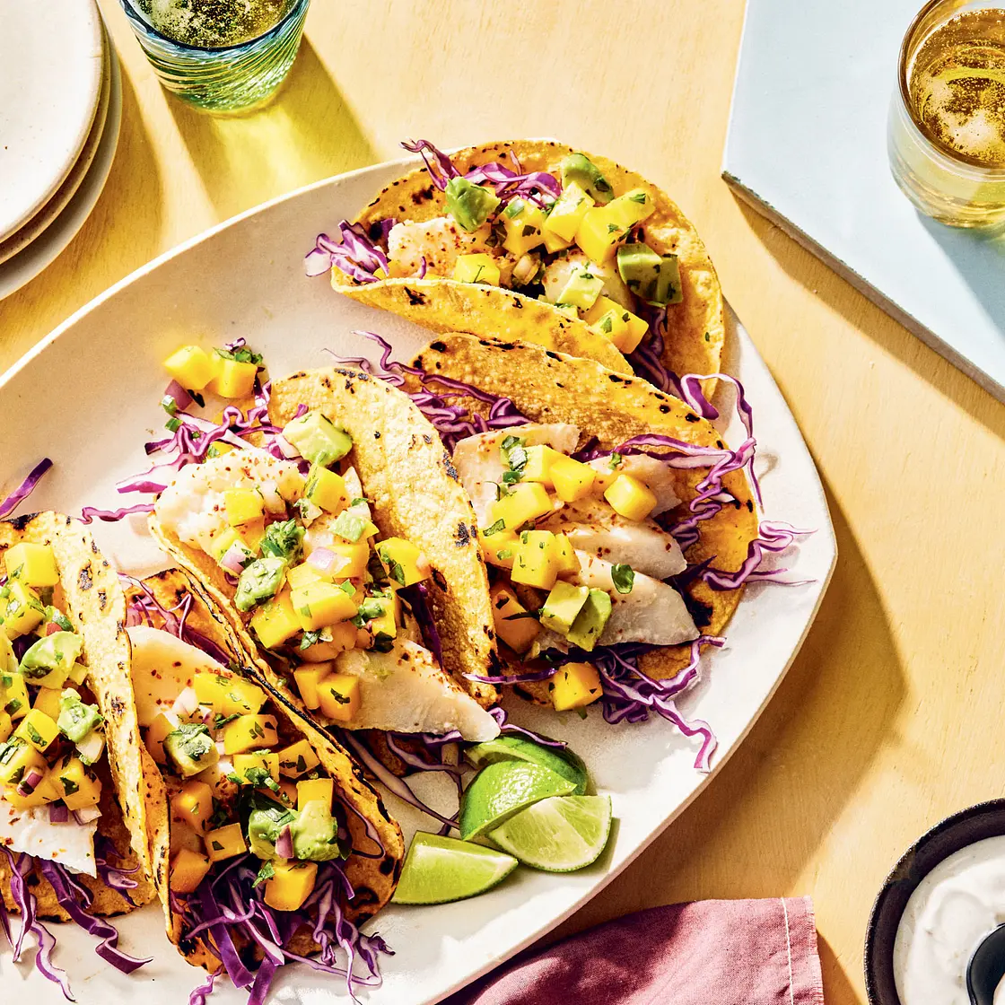 SoCal Fish Tacos with Mango Salsa