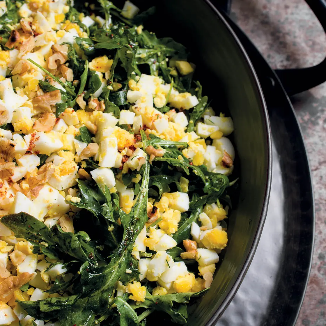 Turkish Egg Salad with Arugula and Herbs