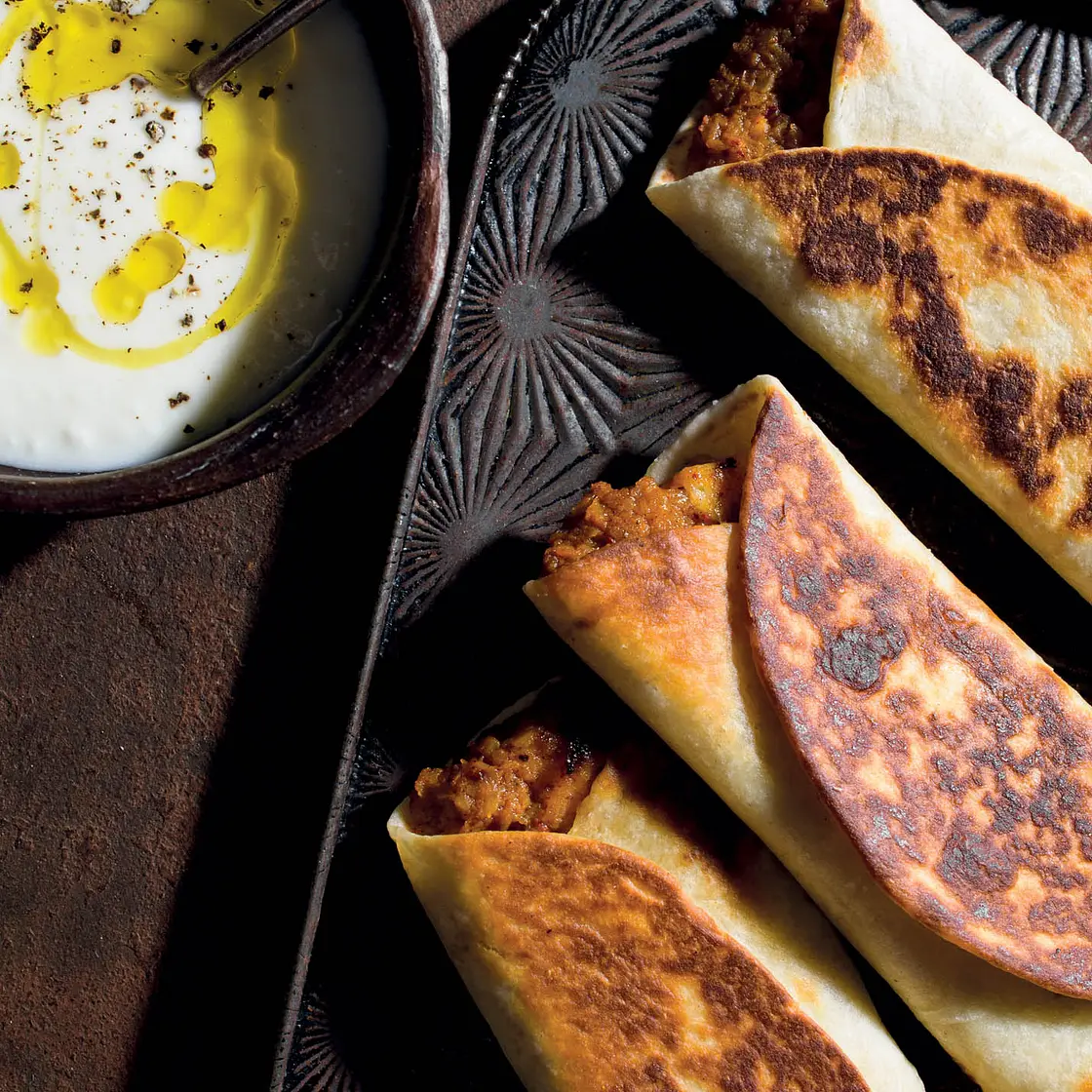 Turkish-Style Stuffed Flatbreads with Butternut Squash and Cheese