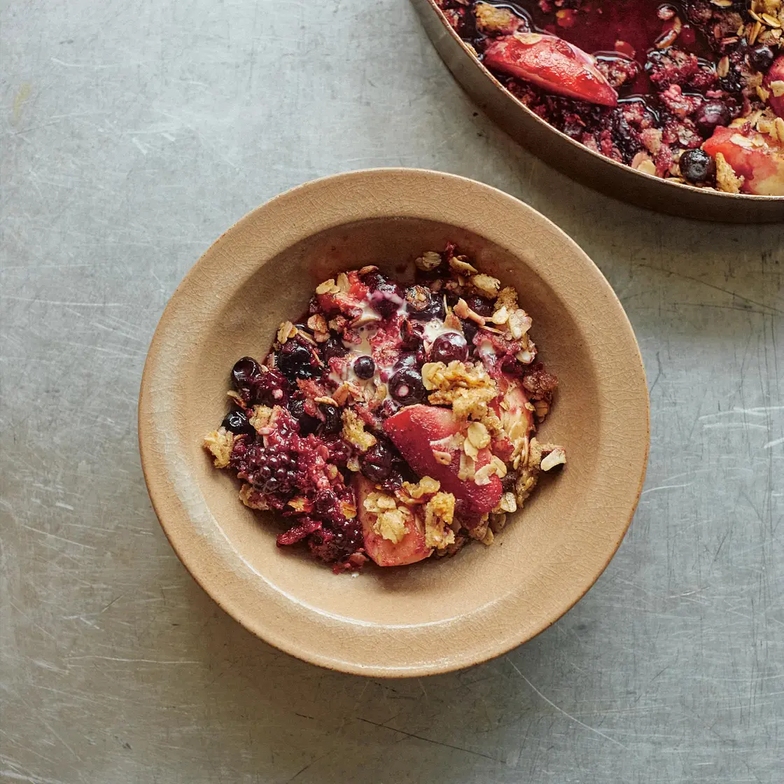 Skillet berries, bread, and browned butter